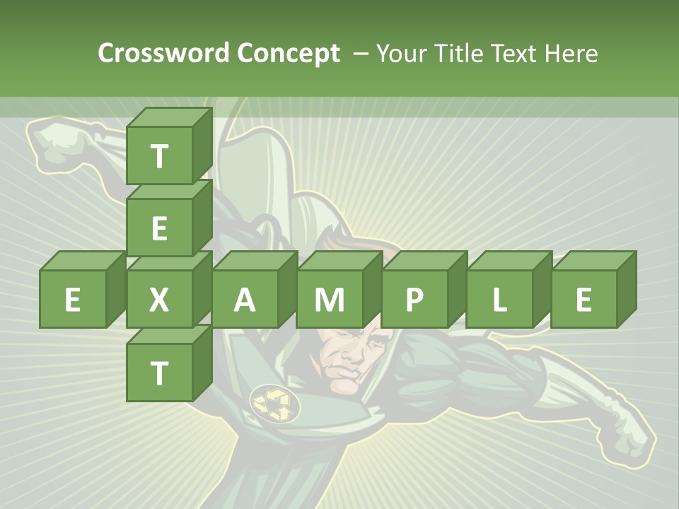 Green Superman PowerPoint Template