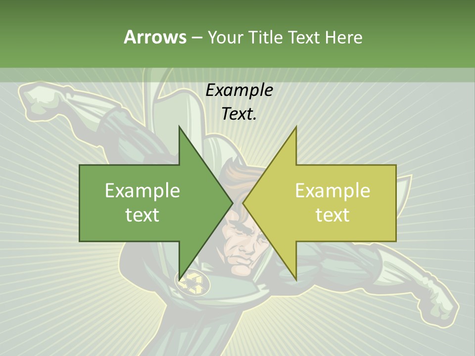 Green Superman PowerPoint Template