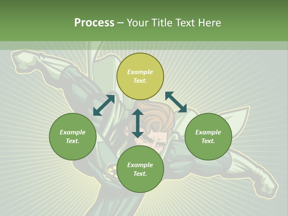 Green Superman PowerPoint Template