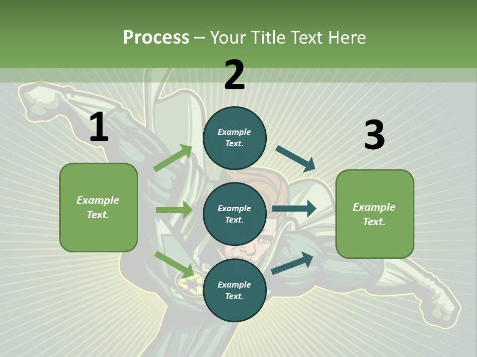 Green Superman PowerPoint Template