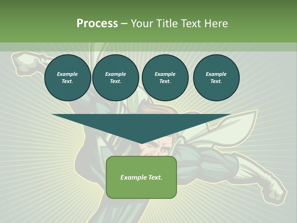 Green Superman PowerPoint Template