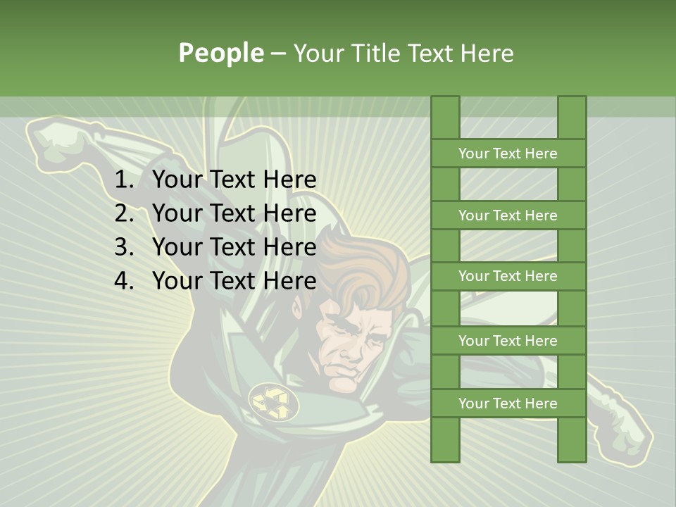 Green Superman PowerPoint Template