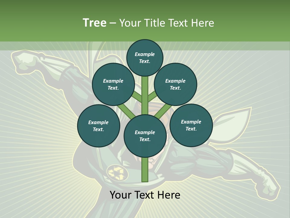 Green Superman PowerPoint Template