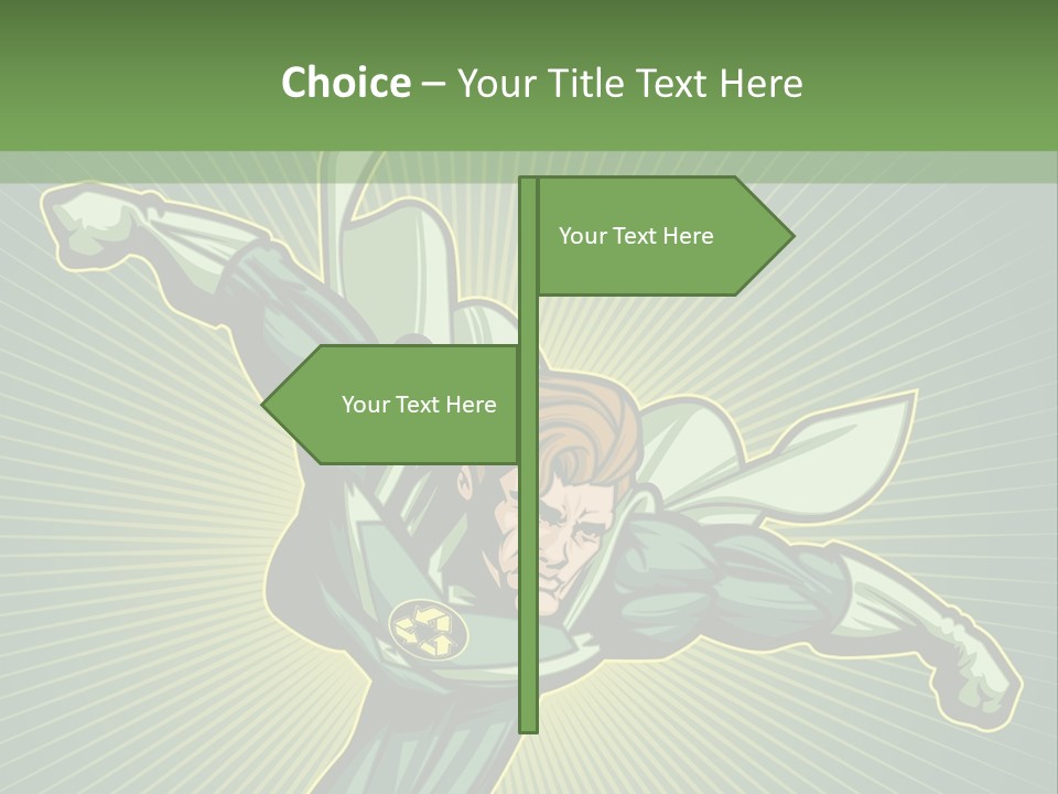 Green Superman PowerPoint Template