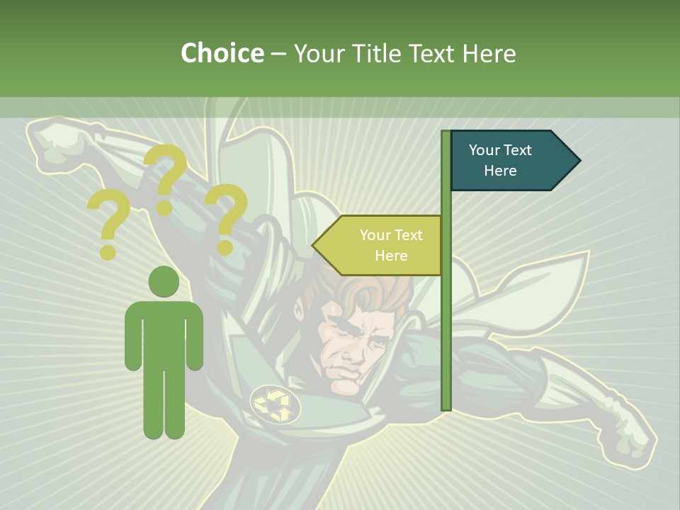 Green Superman PowerPoint Template