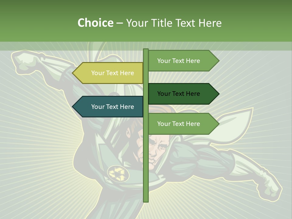 Green Superman PowerPoint Template