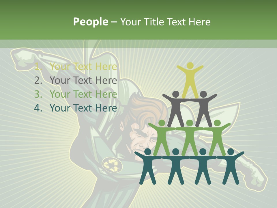 Green Superman PowerPoint Template