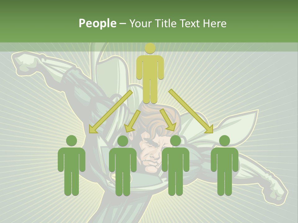 Green Superman PowerPoint Template