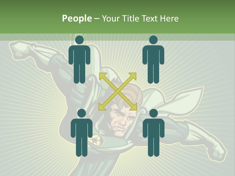 Green Superman PowerPoint Template