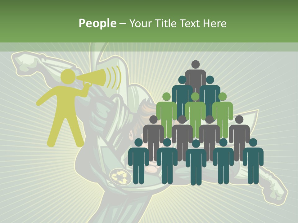 Green Superman PowerPoint Template
