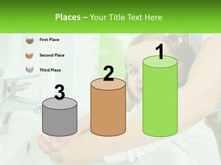 Mom Teaches Baby To Wash Her Hands PowerPoint Template
