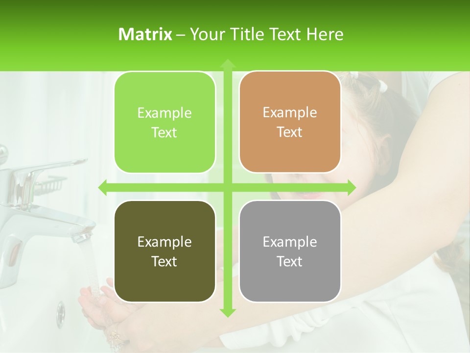 Mom Teaches Baby To Wash Her Hands PowerPoint Template