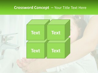 Mom Teaches Baby To Wash Her Hands PowerPoint Template