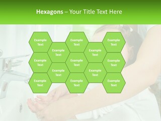 Mom Teaches Baby To Wash Her Hands PowerPoint Template