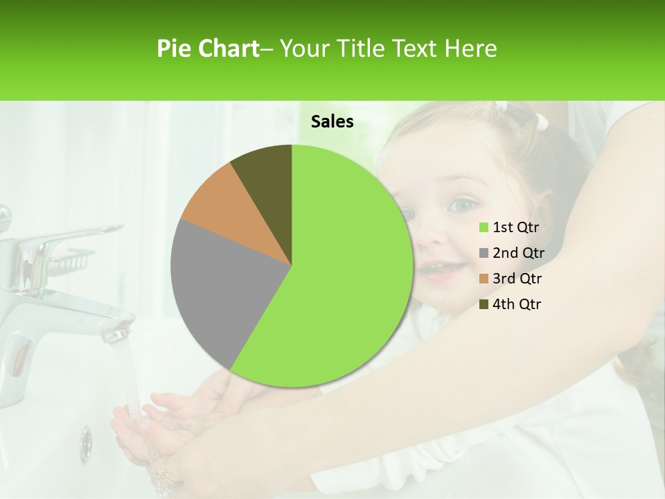 Mom Teaches Baby To Wash Her Hands PowerPoint Template