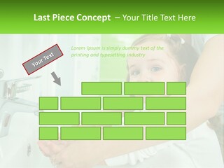 Mom Teaches Baby To Wash Her Hands PowerPoint Template