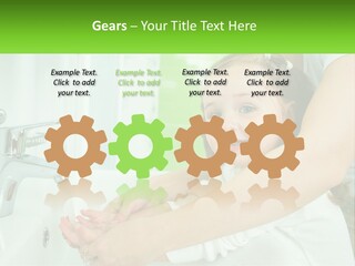 Mom Teaches Baby To Wash Her Hands PowerPoint Template