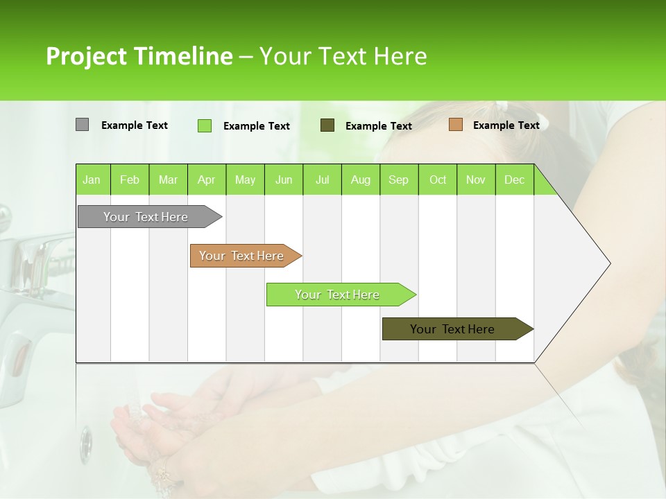 Mom Teaches Baby To Wash Her Hands PowerPoint Template