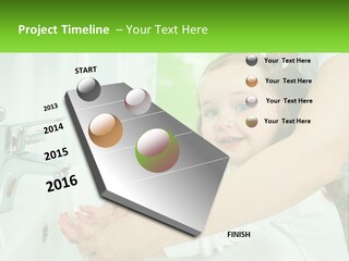 Mom Teaches Baby To Wash Her Hands PowerPoint Template