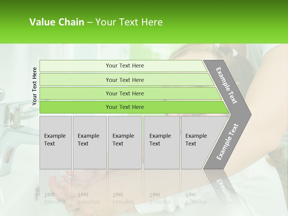 Mom Teaches Baby To Wash Her Hands PowerPoint Template
