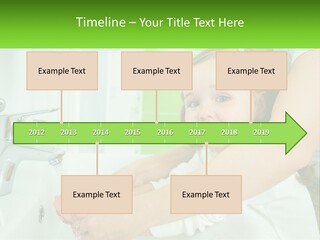 Mom Teaches Baby To Wash Her Hands PowerPoint Template