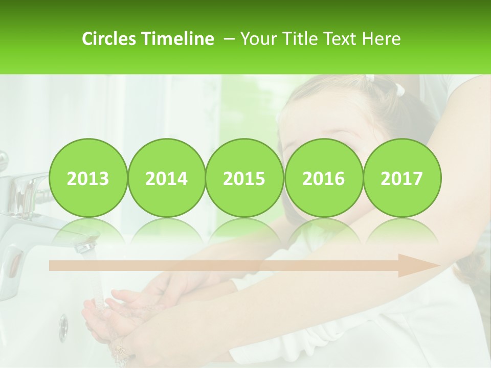 Mom Teaches Baby To Wash Her Hands PowerPoint Template