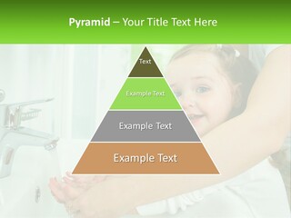 Mom Teaches Baby To Wash Her Hands PowerPoint Template