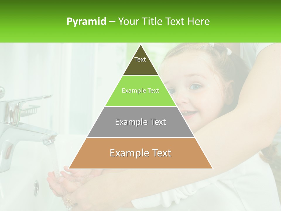 Mom Teaches Baby To Wash Her Hands PowerPoint Template