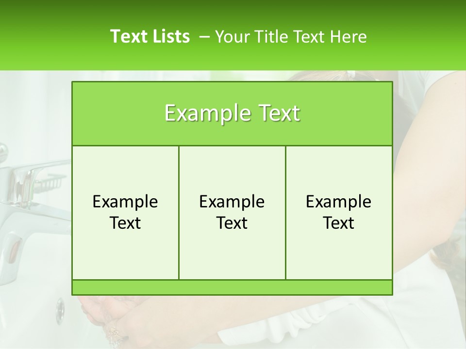 Mom Teaches Baby To Wash Her Hands PowerPoint Template