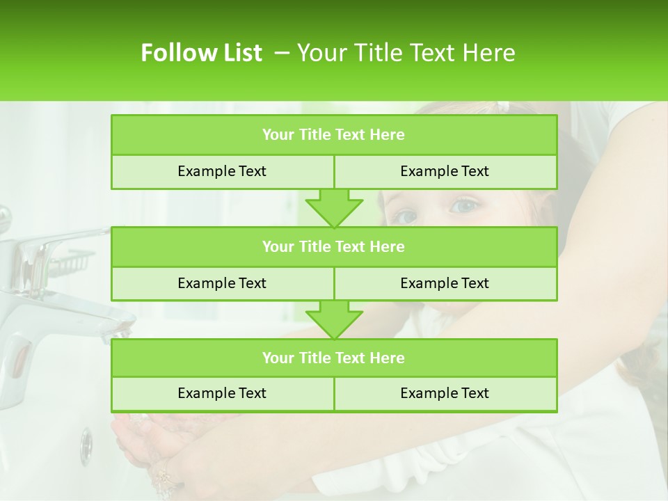 Mom Teaches Baby To Wash Her Hands PowerPoint Template