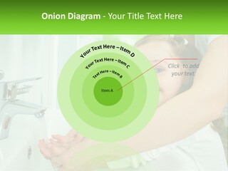 Mom Teaches Baby To Wash Her Hands PowerPoint Template