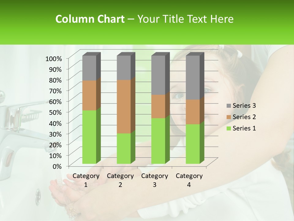 Mom Teaches Baby To Wash Her Hands PowerPoint Template