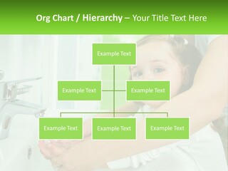 Mom Teaches Baby To Wash Her Hands PowerPoint Template