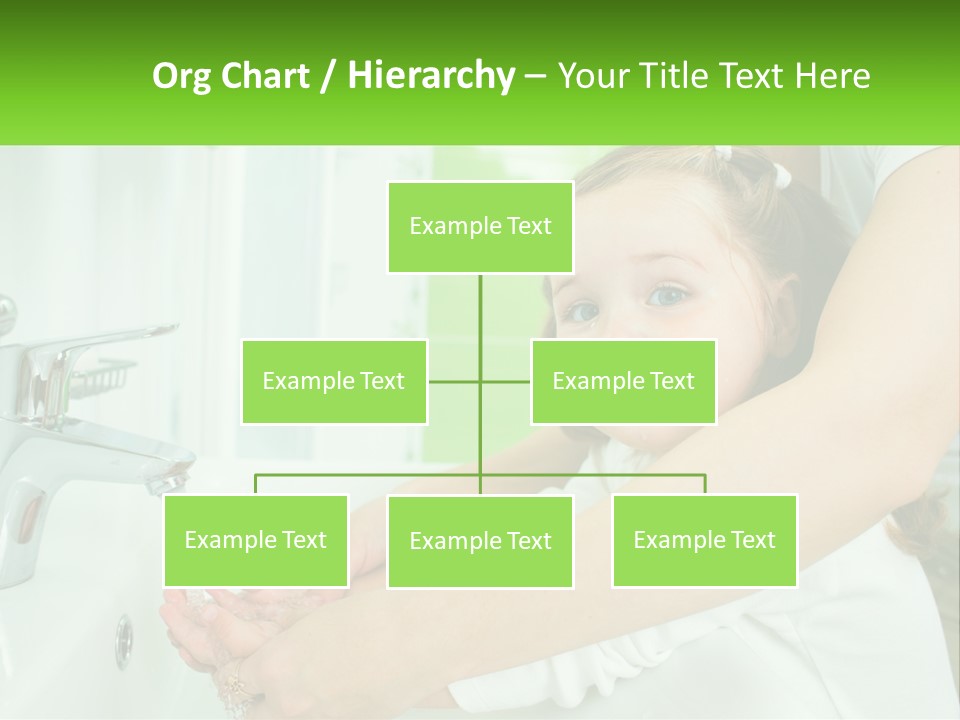 Mom Teaches Baby To Wash Her Hands PowerPoint Template