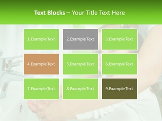 Mom Teaches Baby To Wash Her Hands PowerPoint Template