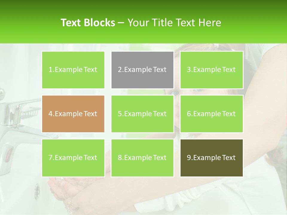 Mom Teaches Baby To Wash Her Hands PowerPoint Template