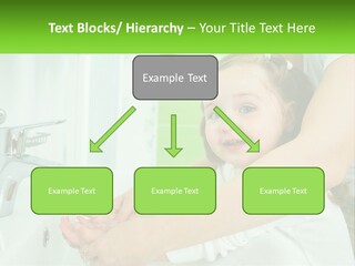 Mom Teaches Baby To Wash Her Hands PowerPoint Template