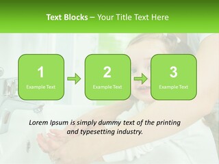 Mom Teaches Baby To Wash Her Hands PowerPoint Template