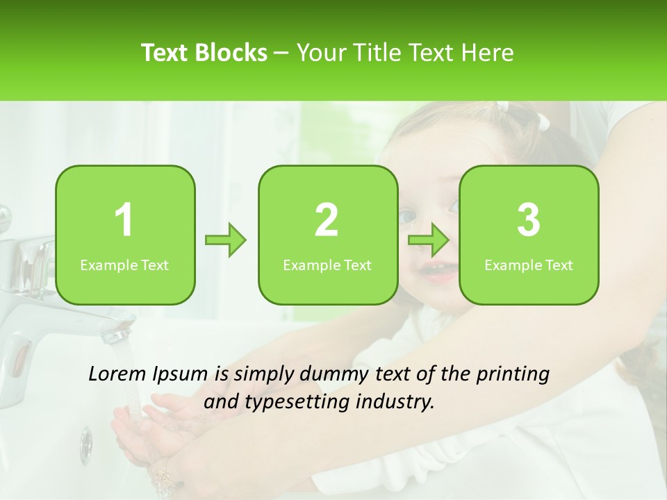 Mom Teaches Baby To Wash Her Hands PowerPoint Template