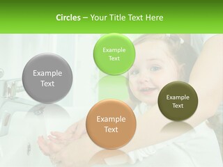 Mom Teaches Baby To Wash Her Hands PowerPoint Template