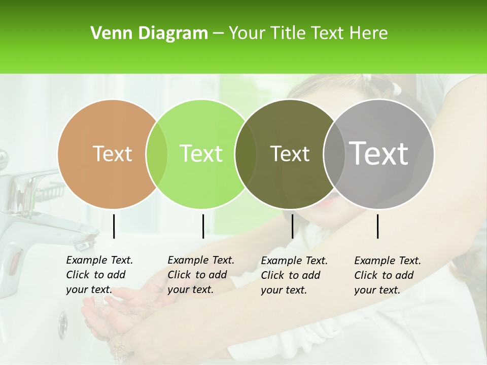 Mom Teaches Baby To Wash Her Hands PowerPoint Template