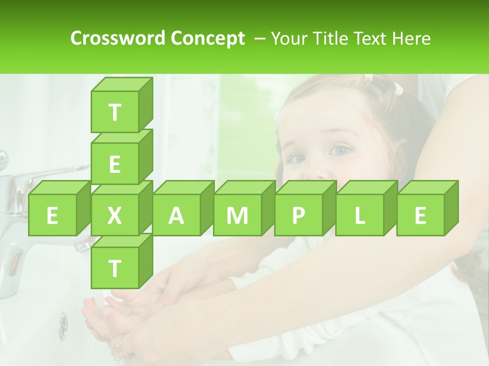 Mom Teaches Baby To Wash Her Hands PowerPoint Template