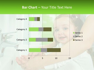 Mom Teaches Baby To Wash Her Hands PowerPoint Template