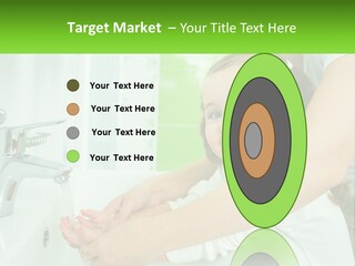 Mom Teaches Baby To Wash Her Hands PowerPoint Template