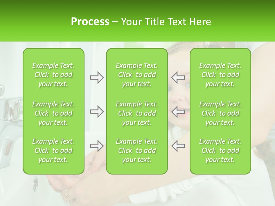 Mom Teaches Baby To Wash Her Hands PowerPoint Template