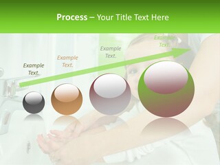 Mom Teaches Baby To Wash Her Hands PowerPoint Template
