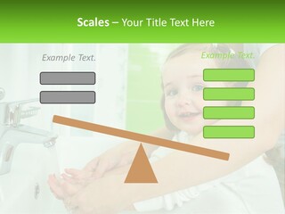 Mom Teaches Baby To Wash Her Hands PowerPoint Template
