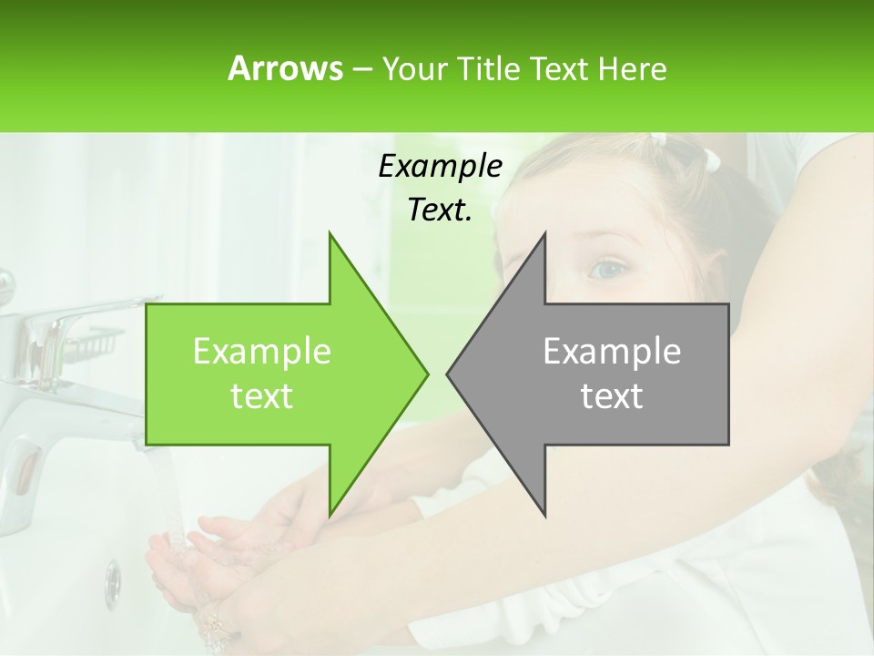 Mom Teaches Baby To Wash Her Hands PowerPoint Template