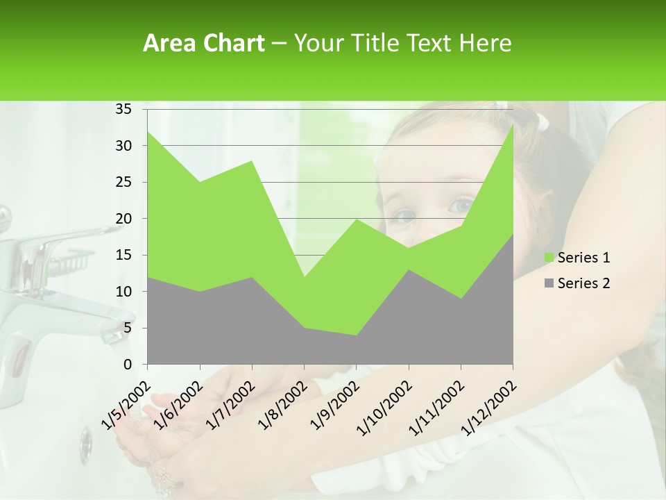 Mom Teaches Baby To Wash Her Hands PowerPoint Template