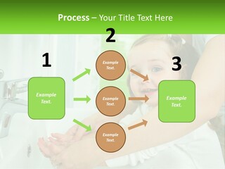 Mom Teaches Baby To Wash Her Hands PowerPoint Template